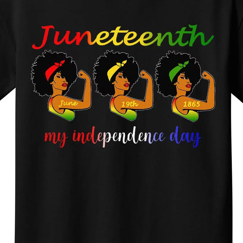 Happy Juneteenth Is My Independence Day Free Black Kids T-Shirt