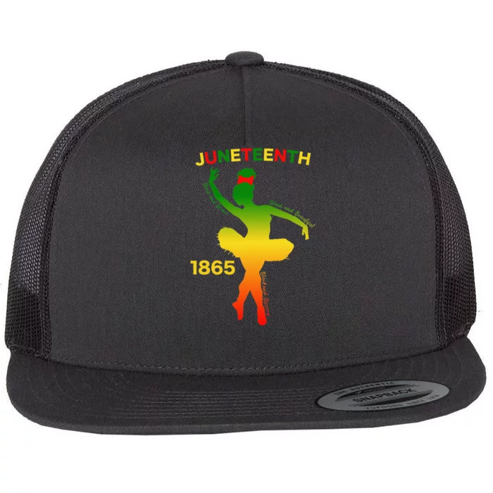 Happy Juneteenth Is My Independence Day Dancer Black Flat Bill Trucker Hat