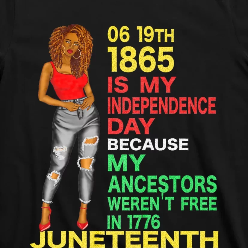 Happy Juneteenth Is My Independence Day Free Black Women T-Shirt