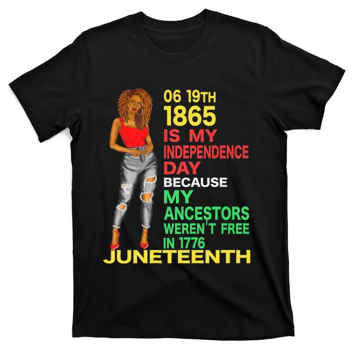 Happy Juneteenth Is My Independence Day Free Black Women T-Shirt