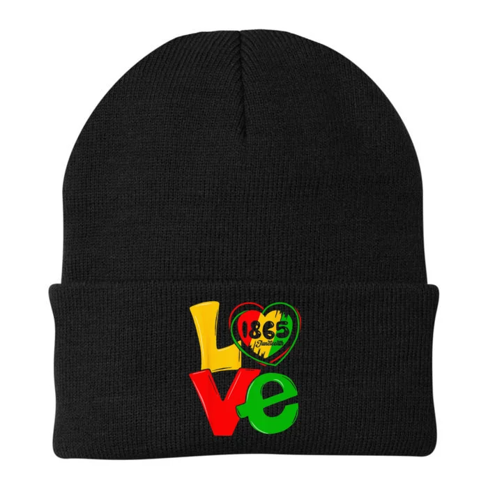 Happy Juneteenth Is My Independence Day Free Black Knit Cap Winter Beanie