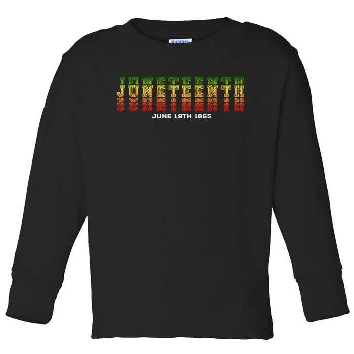 Happy Juneteenth Is My Independence Day Free Ish Black Toddler Long Sleeve Shirt