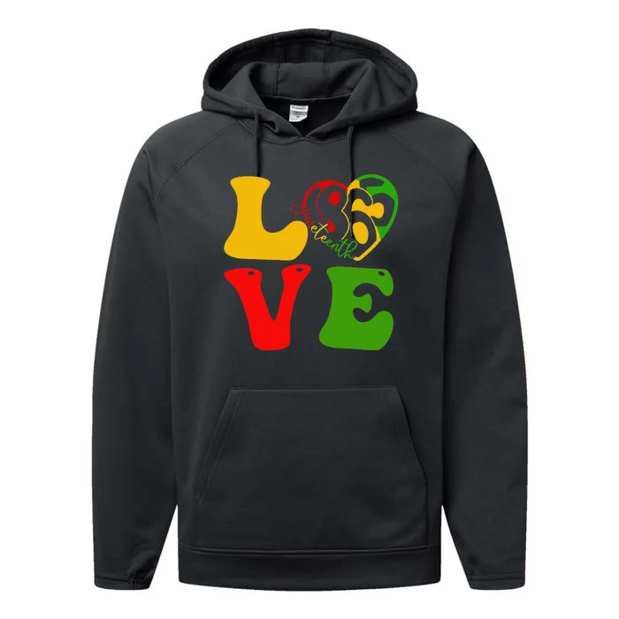 Happy Juneteenth Is My Independence Day Love Black Performance Fleece Hoodie