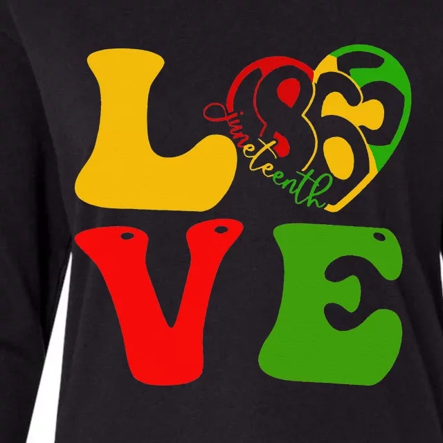 Happy Juneteenth Is My Independence Day Love Black Womens Cotton Relaxed Long Sleeve T-Shirt