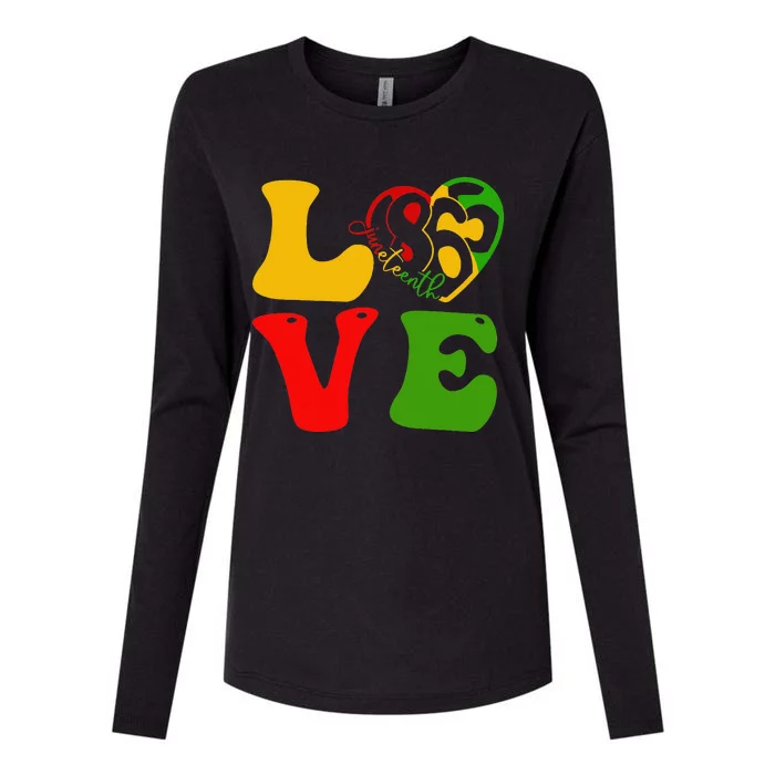 Happy Juneteenth Is My Independence Day Love Black Womens Cotton Relaxed Long Sleeve T-Shirt