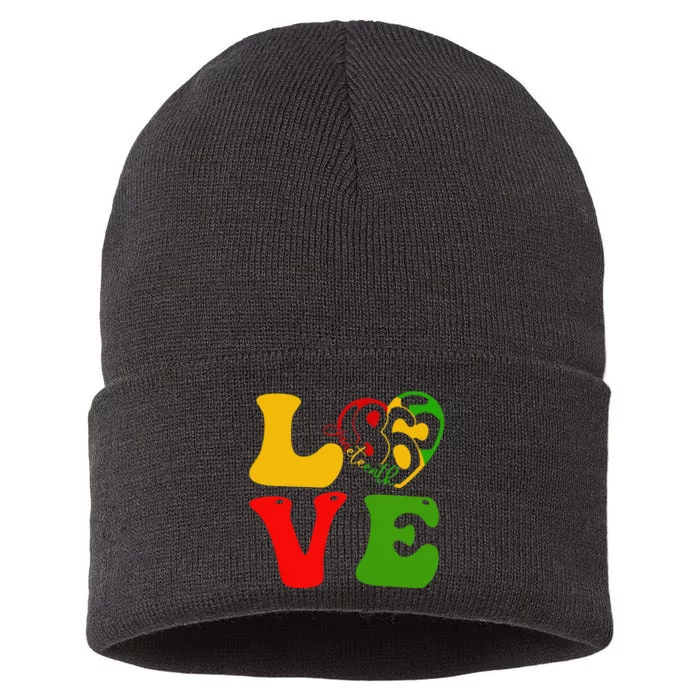 Happy Juneteenth Is My Independence Day Love Black Sustainable Knit Beanie