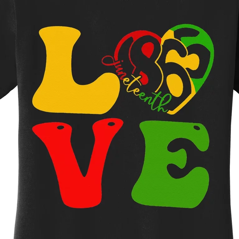 Happy Juneteenth Is My Independence Day Love Black Women's T-Shirt