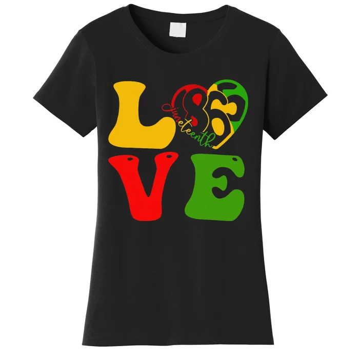 Happy Juneteenth Is My Independence Day Love Black Women's T-Shirt