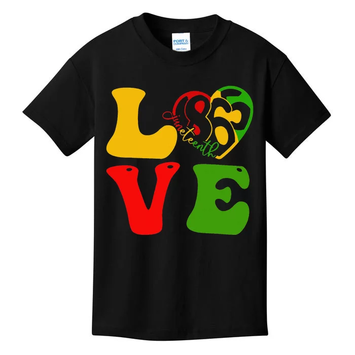 Happy Juneteenth Is My Independence Day Love Black Kids T-Shirt