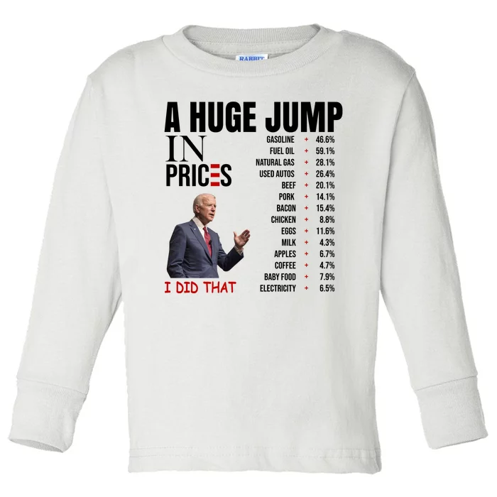 Huge Jump In Prices Joe Biden I Did That Toddler Long Sleeve Shirt