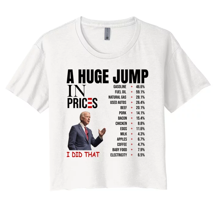 Huge Jump In Prices Joe Biden I Did That Women's Crop Top Tee