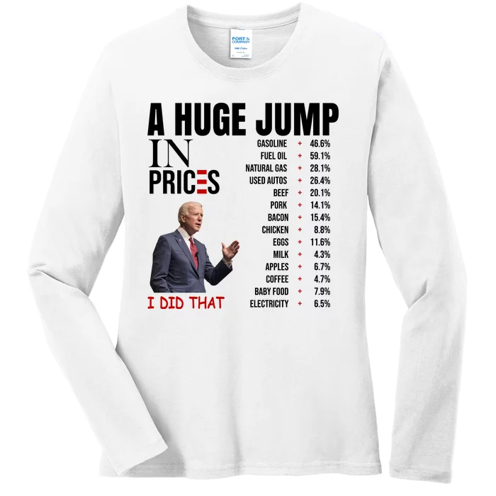 Huge Jump In Prices Joe Biden I Did That Ladies Long Sleeve Shirt