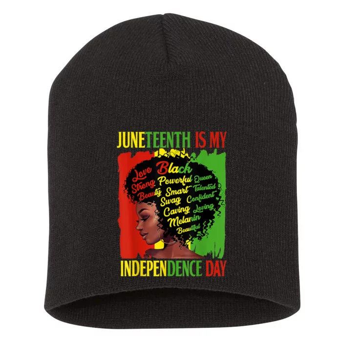 Happy Juneteenth Is My Independence Day Black Women Short Acrylic Beanie