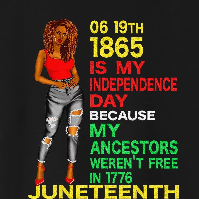 Happy Juneteenth Is My Independence Day Free Black Women's Crop Top Tee