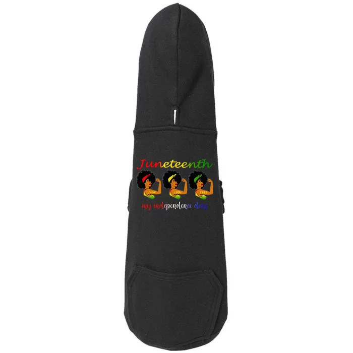 Happy Juneteenth Is My Independence Day Free Black Wo Doggie 3-End Fleece Hoodie