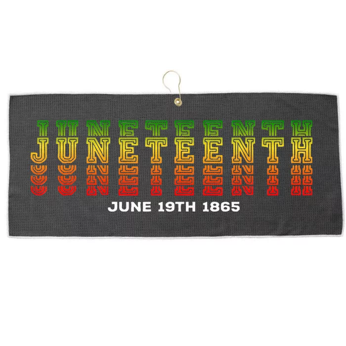 Happy Juneteenth Is My Independence Day Free ish Black Large Microfiber Waffle Golf Towel