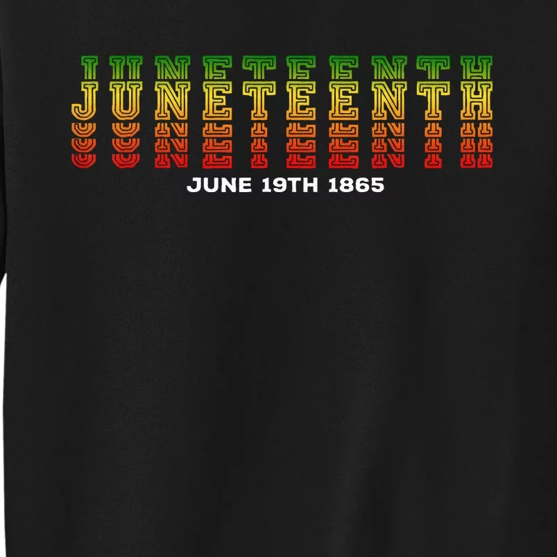 Happy Juneteenth Is My Independence Day Free ish Black Tall Sweatshirt