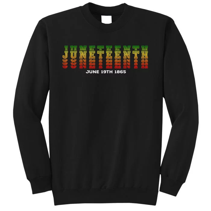 Happy Juneteenth Is My Independence Day Free ish Black Tall Sweatshirt