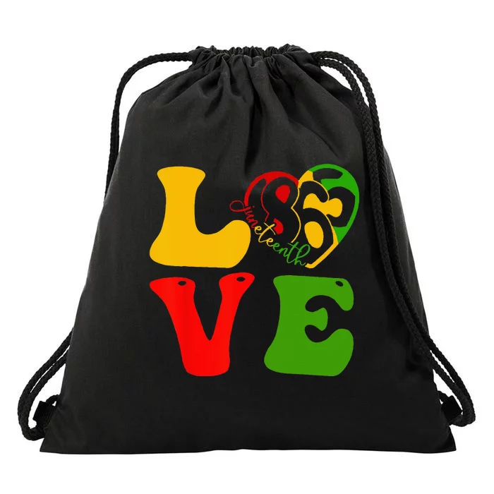 Happy Juneteenth Is My Independence Day Love Black Wo Drawstring Bag