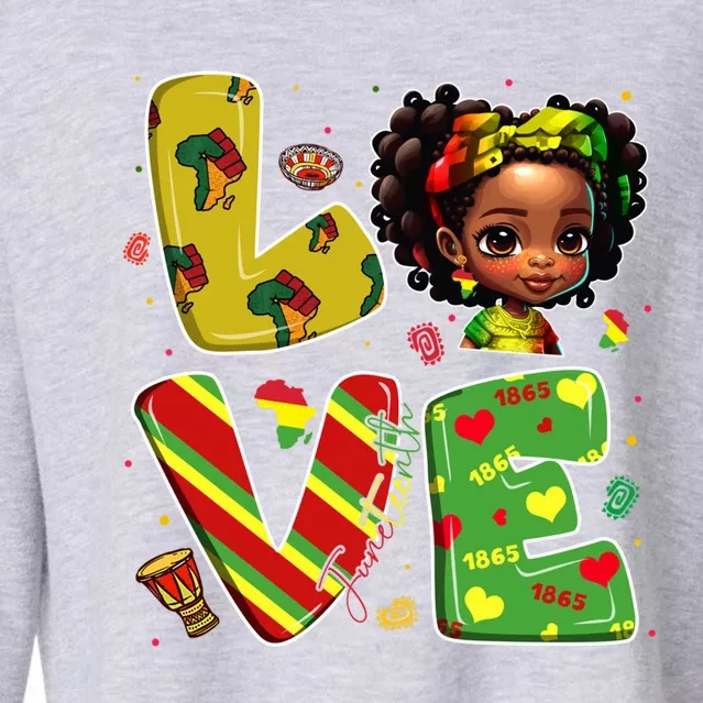 Happy Juneteenth Is My Independence Day Love African Gift Cropped Pullover Crew