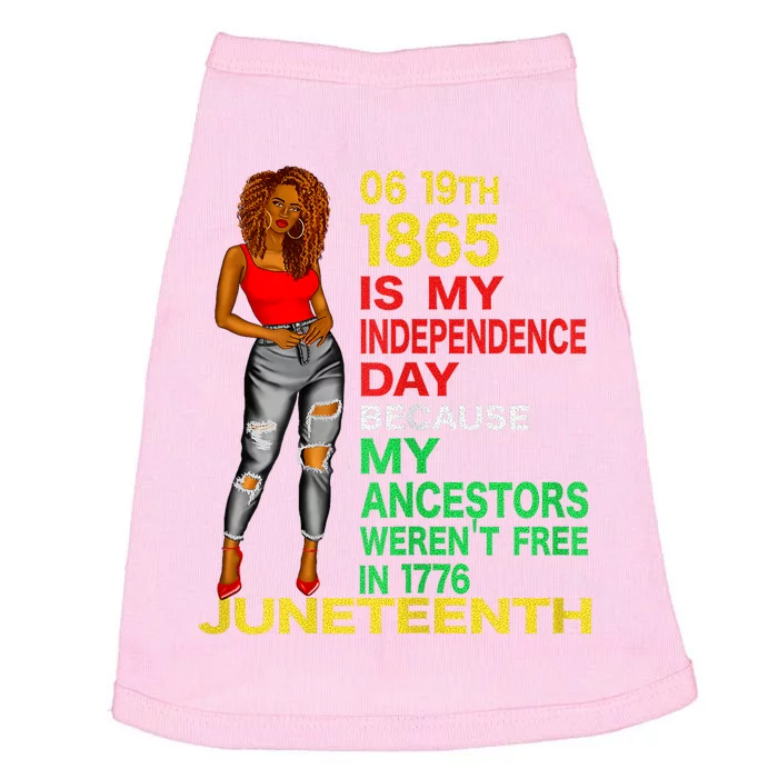 Happy Juneteenth Is My Independence Day Free Black Doggie Tank