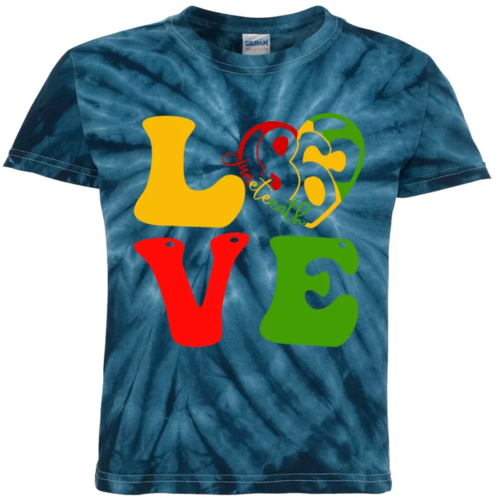 Happy Juneteenth Is My Independence Day Love Black Wo Kids Tie-Dye T-Shirt