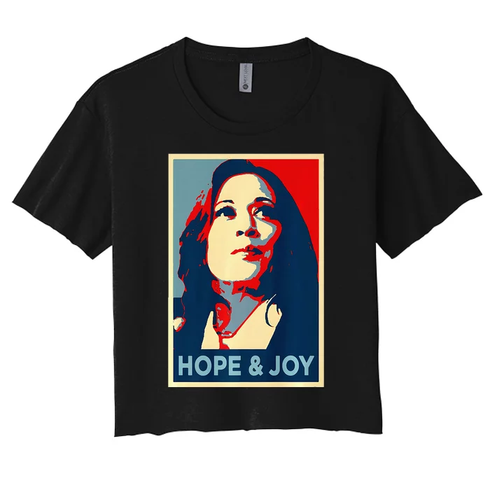 Hope & Joy Kamala Harris Obama 47 Voting Heal Women's Crop Top Tee