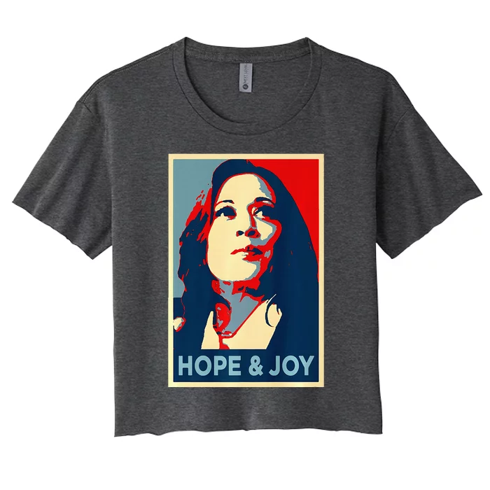 Hope & Joy Kamala Harris Obama 47 Voting Heal Women's Crop Top Tee