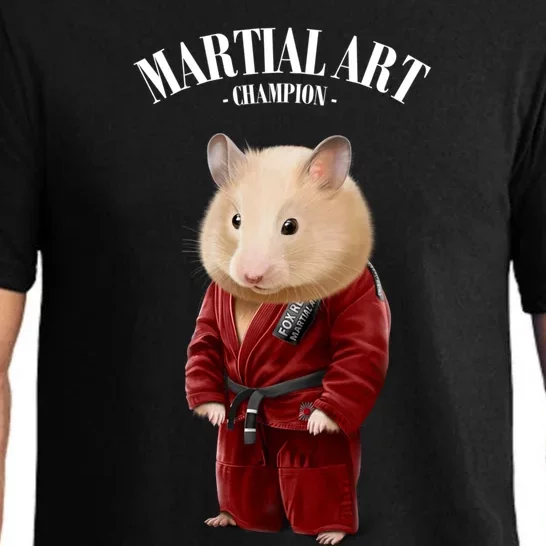 Hamster Judo Karate Master In Red Judogi Gift Pajama Set