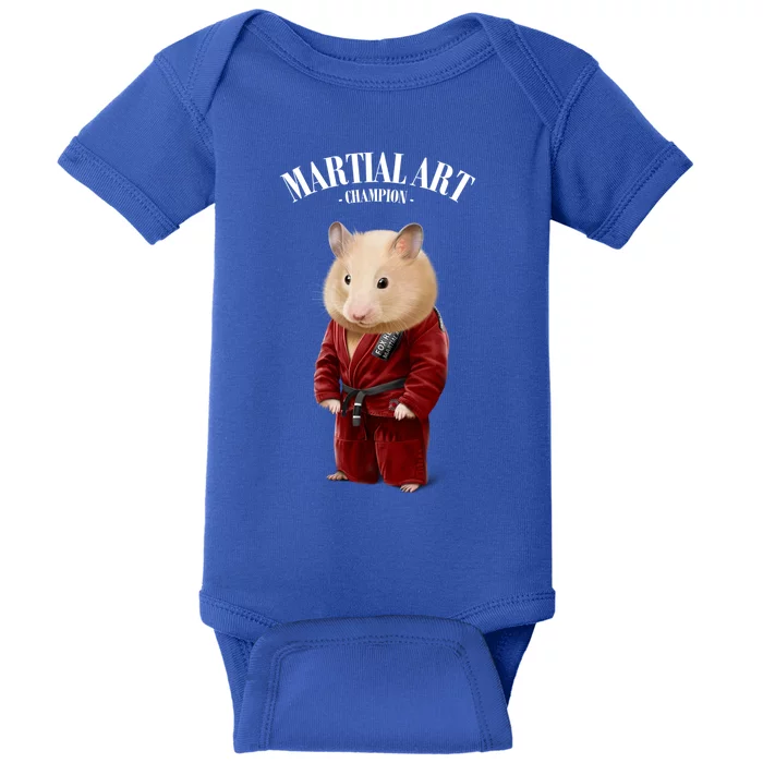 Hamster Judo Karate Master In Red Judogi Gift Baby Bodysuit