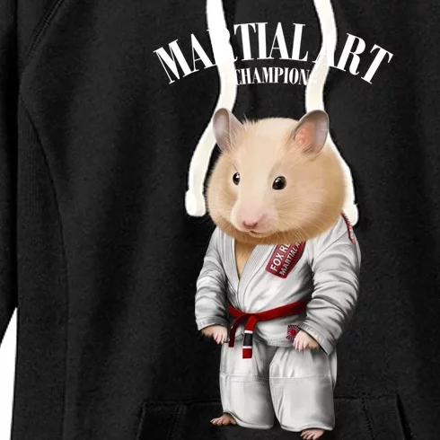 Hamster Judo Karate Master In White Judogi Gift Women's Fleece Hoodie