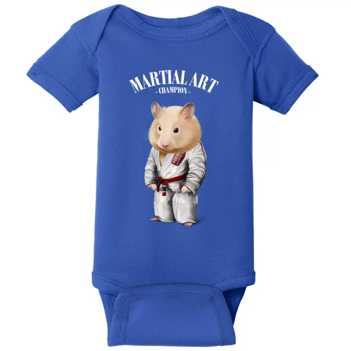 Hamster Judo Karate Master In White Judogi Gift Baby Bodysuit