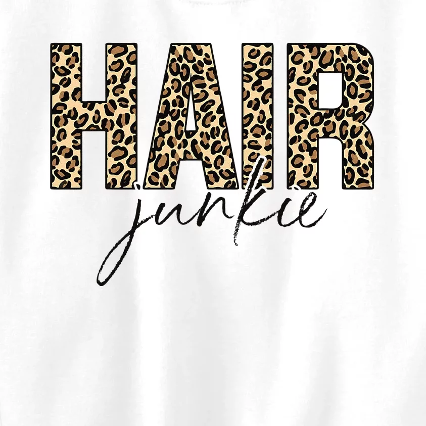 Hair Junkie Leopard Hair Hairdresser Hairstylist Kids Sweatshirt