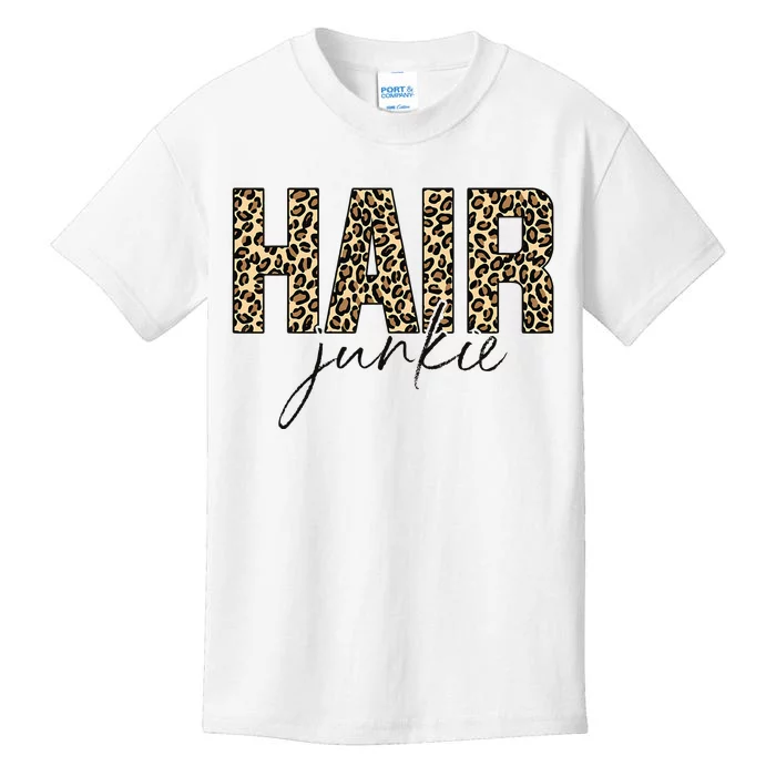 Hair Junkie Leopard Hair Hairdresser Hairstylist Kids T-Shirt