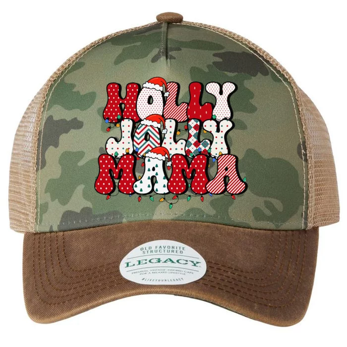 Holly Jolly Mama Mom Matching Merry Christmas Holiday Legacy Tie Dye Trucker Hat