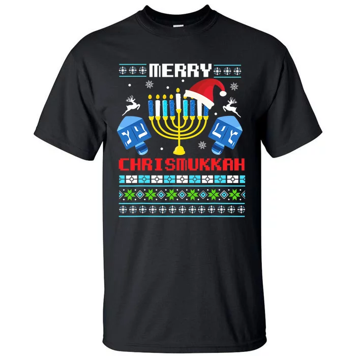 Hanukkah Jewish Merry Christmas Chrismukkah Ugly Sweater Tall T-Shirt