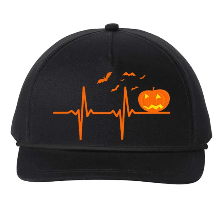 Halloween Jack O Lantern Pulse Heart Beat Snapback Five-Panel Rope Hat