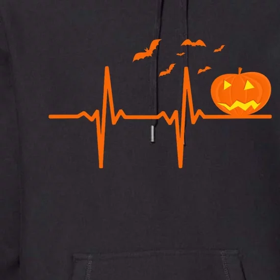 Halloween Jack O Lantern Pulse Heart Beat Premium Hoodie