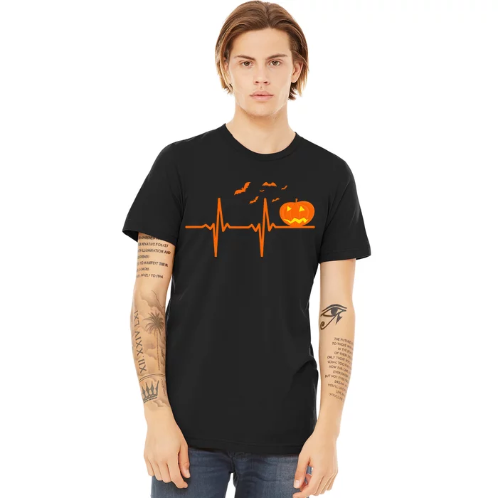 Halloween Jack O Lantern Pulse Heart Beat Premium T-Shirt