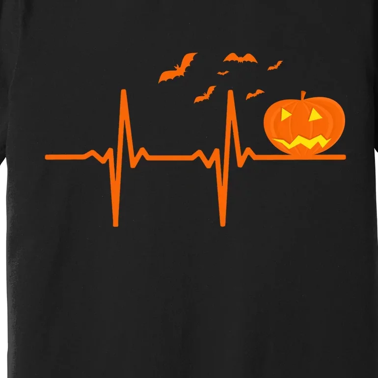 Halloween Jack O Lantern Pulse Heart Beat Premium T-Shirt