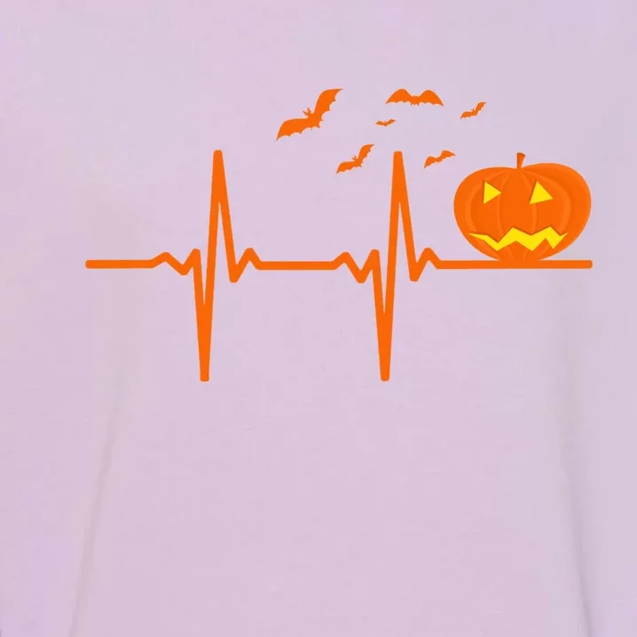 Halloween Jack O Lantern Pulse Heart Beat Garment-Dyed Sweatshirt