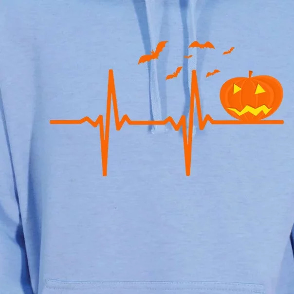 Halloween Jack O Lantern Pulse Heart Beat Unisex Surf Hoodie