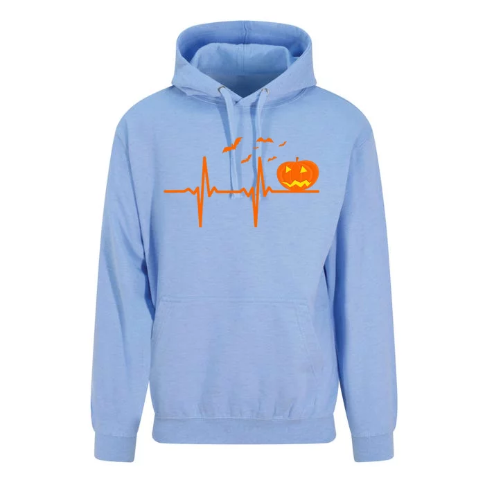 Halloween Jack O Lantern Pulse Heart Beat Unisex Surf Hoodie