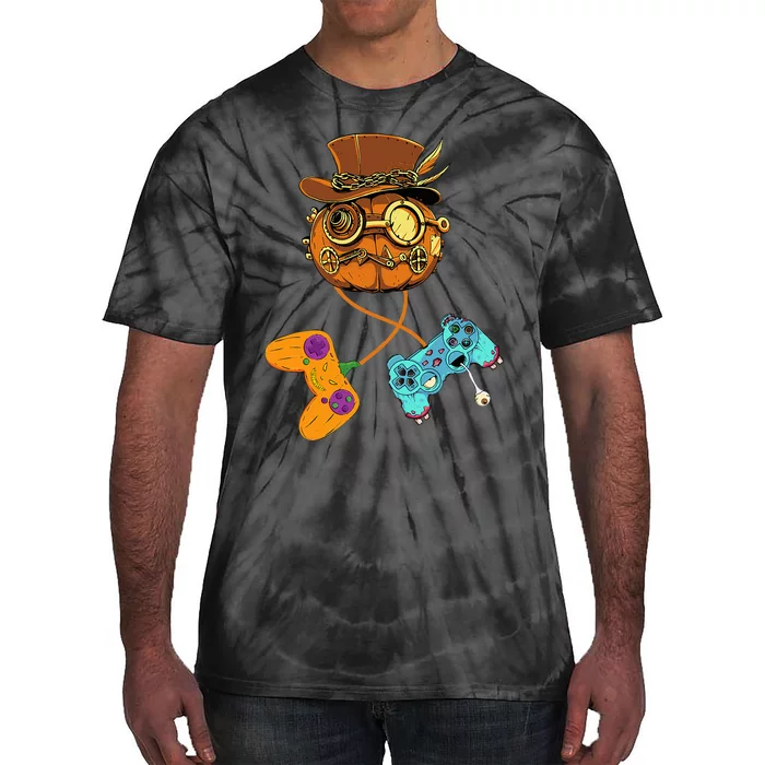 Halloween Jack O Lantern Gamer Funny Pumpkin Tie-Dye T-Shirt