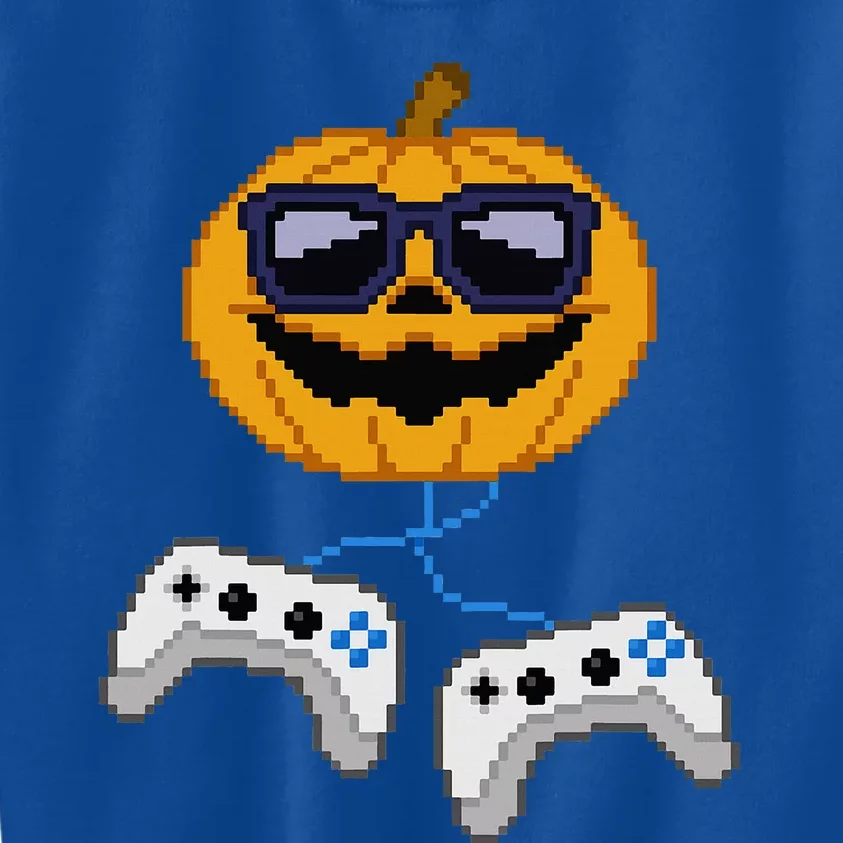 Halloween Jack O Lantern Pixelated Gaming Gamer Kids Sweatshirt