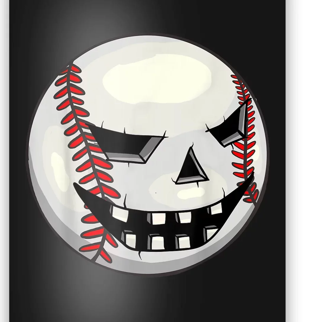 Halloween Jack O Lantern Baseball Player Coach Pitcher Poster