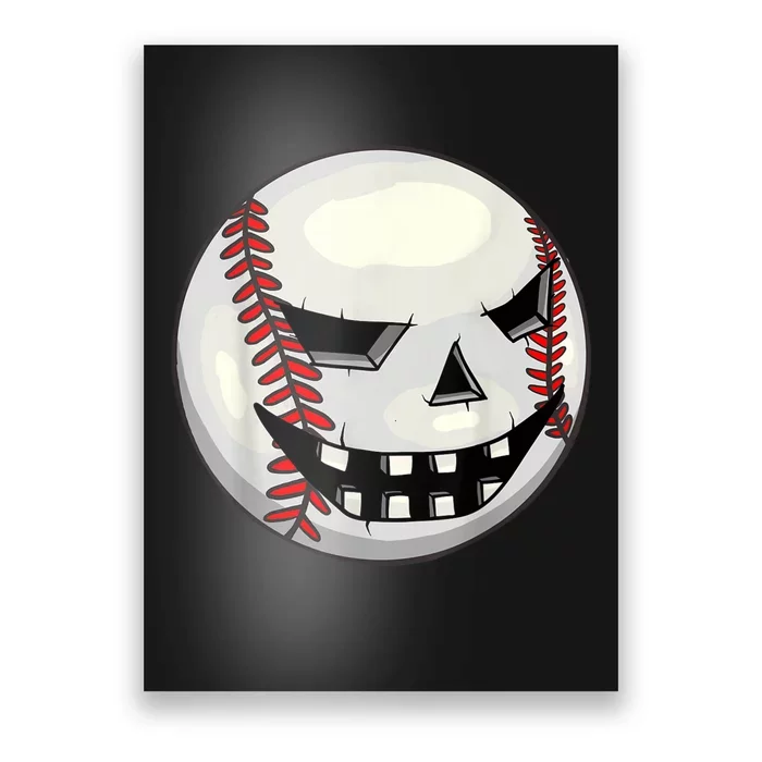 Halloween Jack O Lantern Baseball Player Coach Pitcher Poster