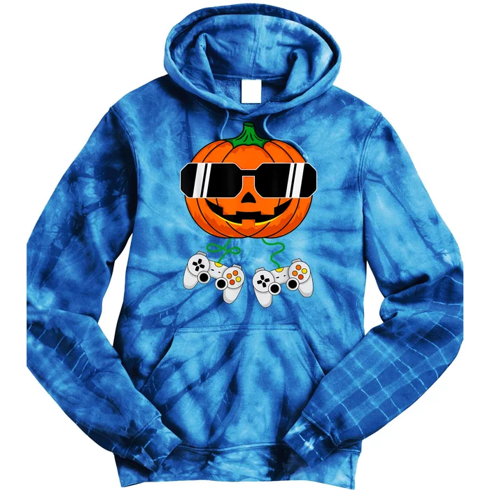 Halloween Jack O Lantern Gamer Dad Funny Halloween Tie Dye Hoodie