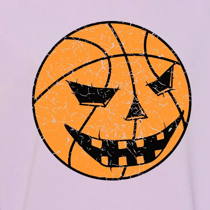 Halloween Jack O Lantern Basketball Player Coach Gift For Man Boy Garment-Dyed Sweatshirt