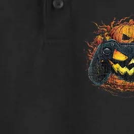 Halloween Jack O Lantern Pixelated Gaming Gamer Dry Zone Grid Performance Polo